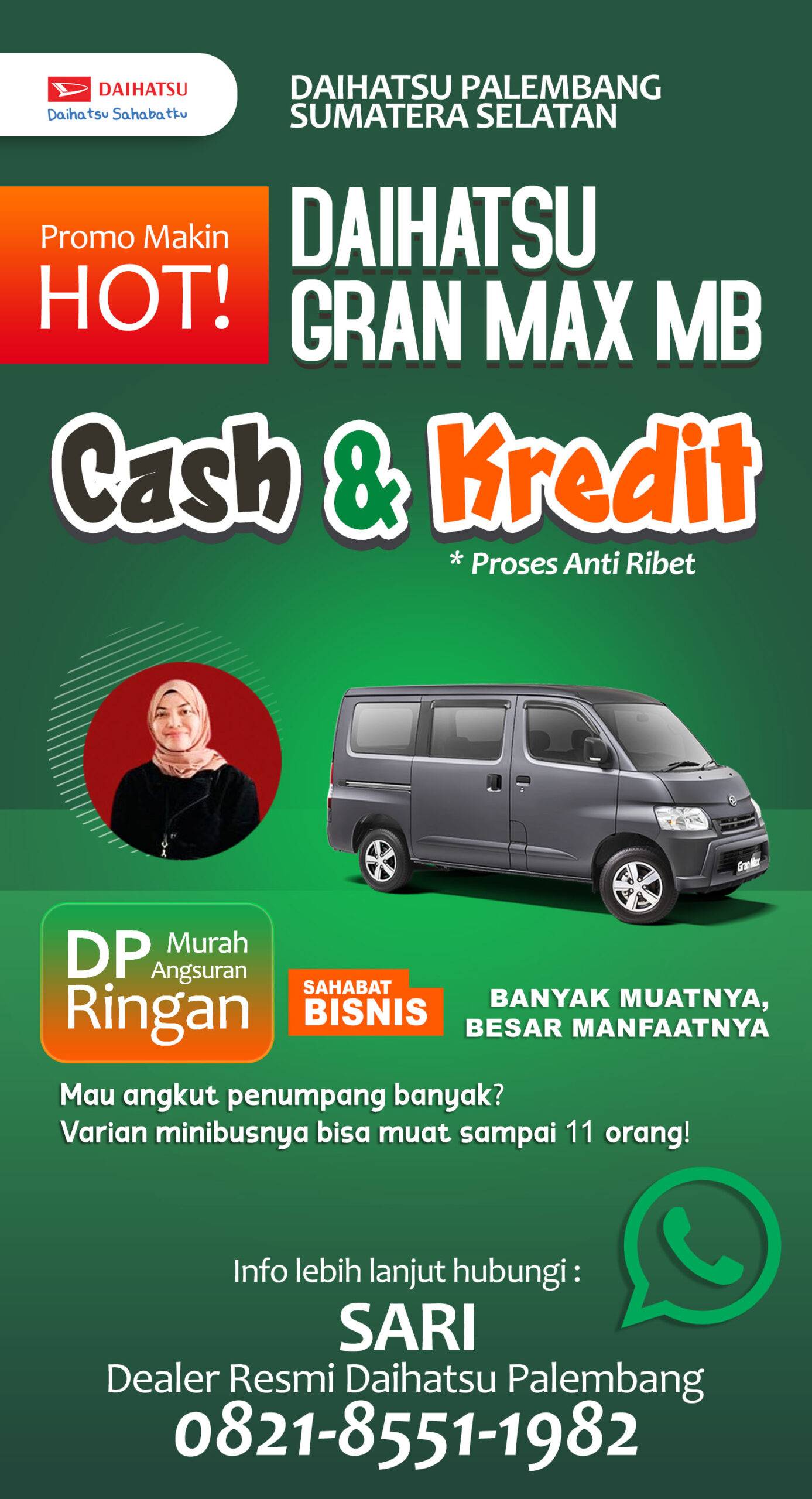 Daihatsu Palembang Harga Gran Max MB 2025 Baru