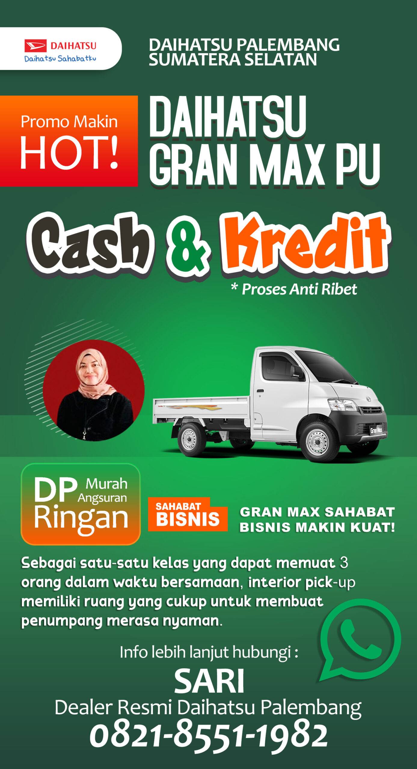 Daihatsu Palembang Harga Gran Max PU 2025 Baru